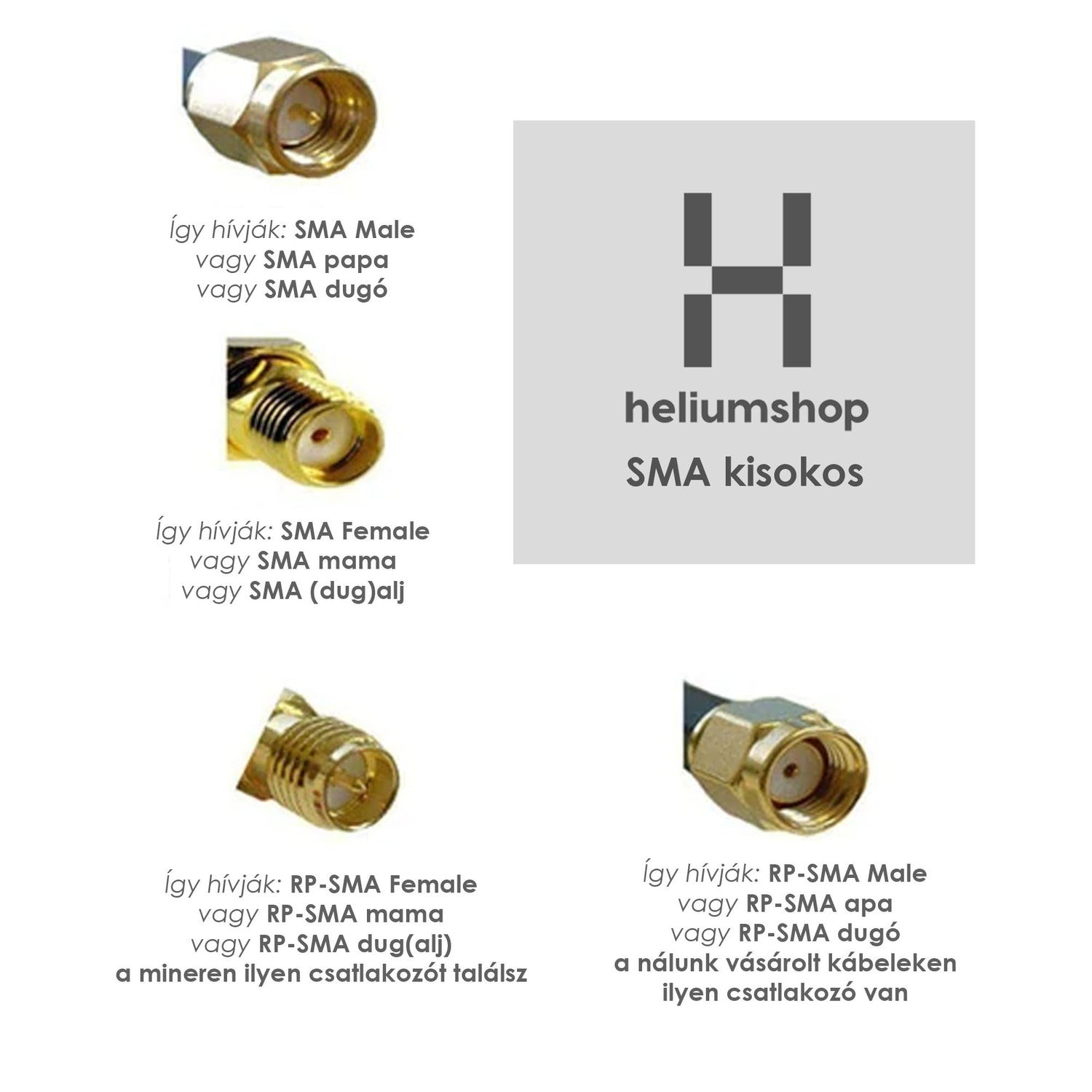 Heliumshop SMA + RPSMA kisokos almanach